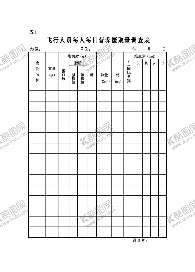 编号：66764509131926164211【酷图网】源文件下载-空勤营养卫生日志