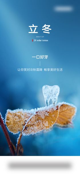 地产寒露立冬霜降小雪节气系列海报