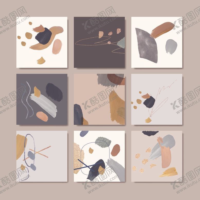 编号：36207609250413352043【酷图网】源文件下载-抽象几何图案装饰画集合