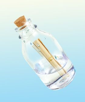 卡通创意招聘海报漂流瓶的梦想