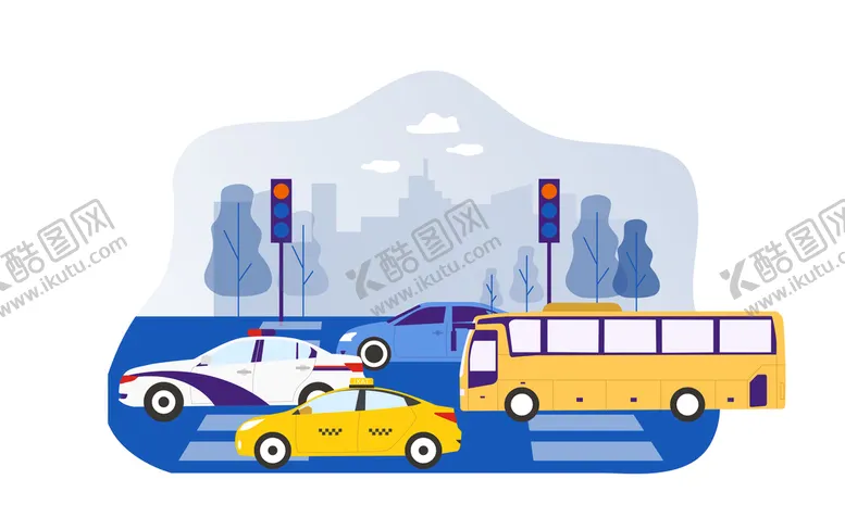 编号：16939611020232573255【酷图网】源文件下载-红绿灯车辆