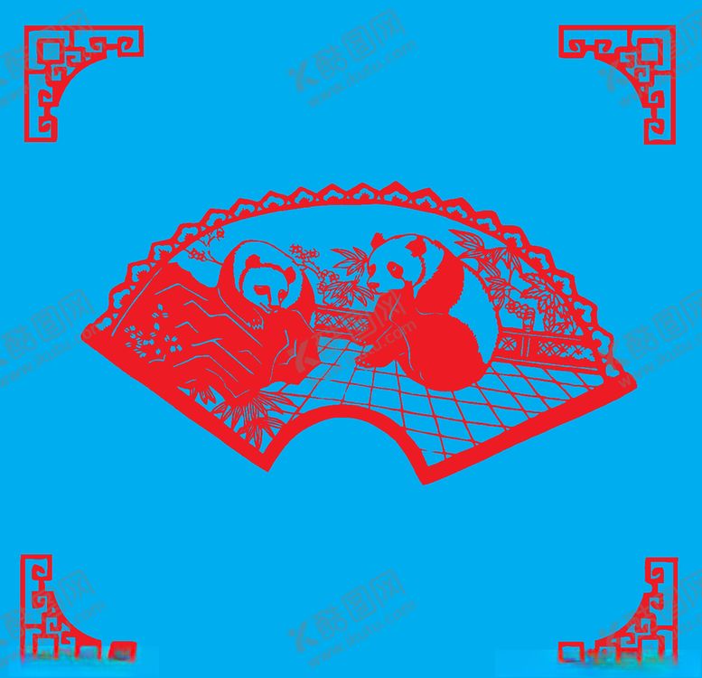 编号：37319110101812379783【酷图网】源文件下载-熊猫剪纸