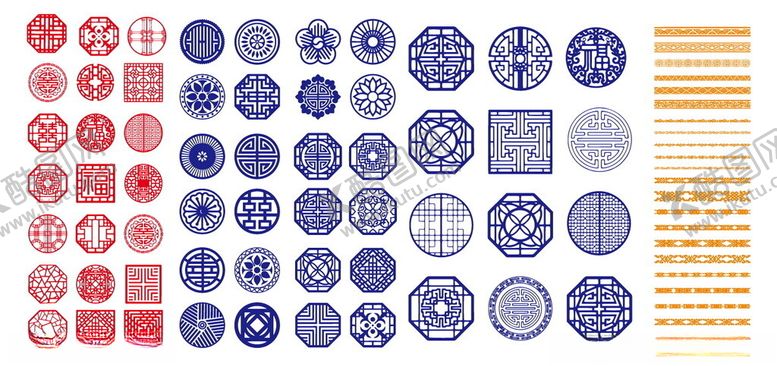 编号：18717709221926468057【酷图网】源文件下载-古典中式圆形花纹边框素材