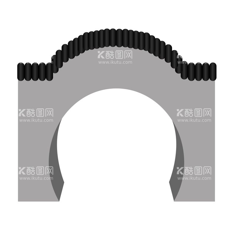 编号：96921611111025174193【酷图网】源文件下载-灰色简约圆形拱门