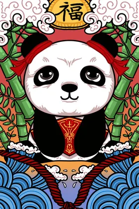 中国风海报意境装饰画潮展板潮来袭