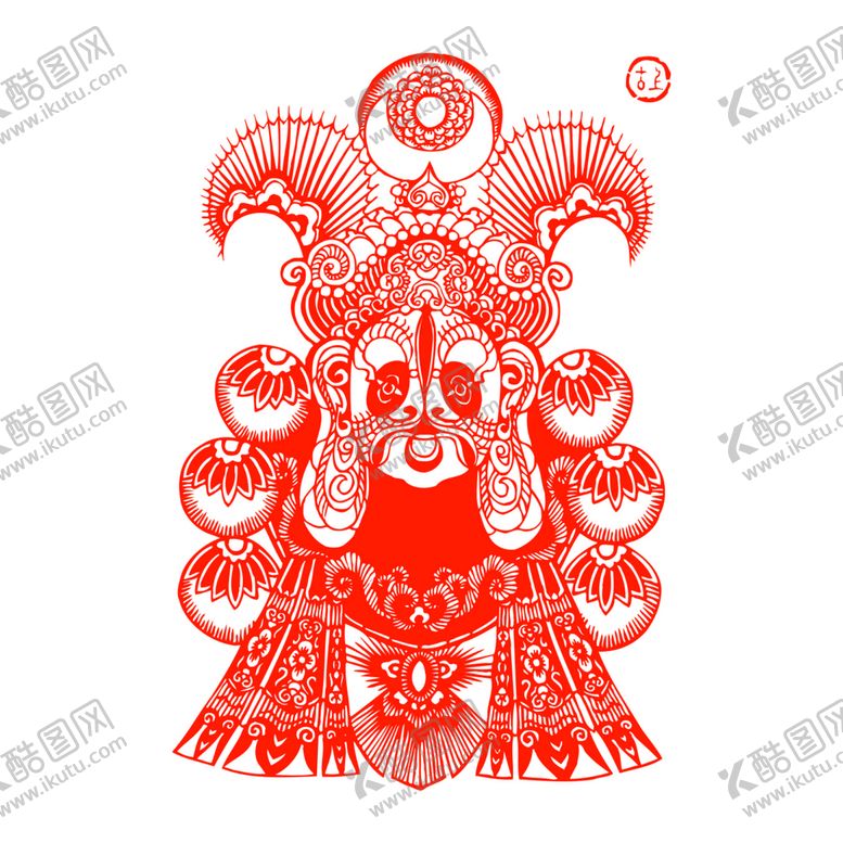 编号：95764309280224076785【酷图网】源文件下载-京剧脸谱剪纸图片