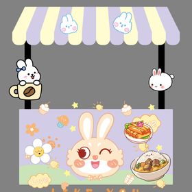 可爱小兔美食摊位