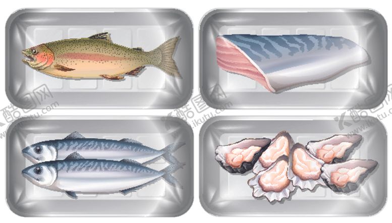 编号：15655309110144324877【酷图网】源文件下载-包装中的一套海鲜