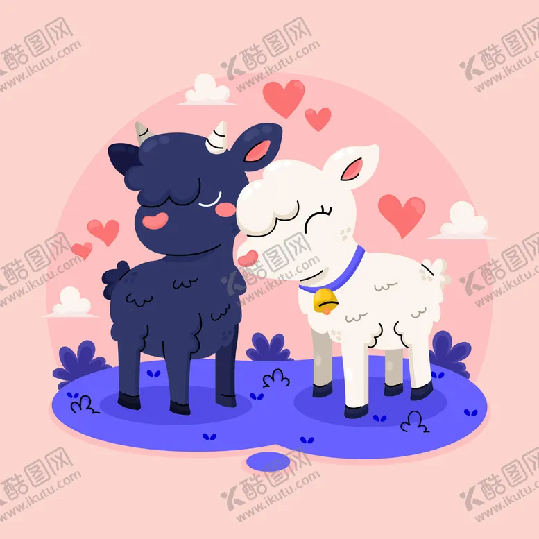 编号：74560210060247134570【酷图网】源文件下载-情人节动物 