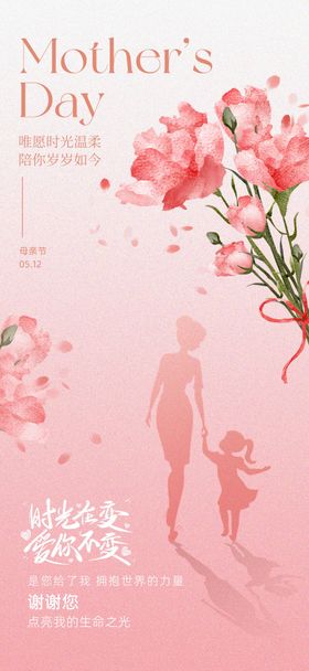感恩母亲节海报公历日康乃馨花朵