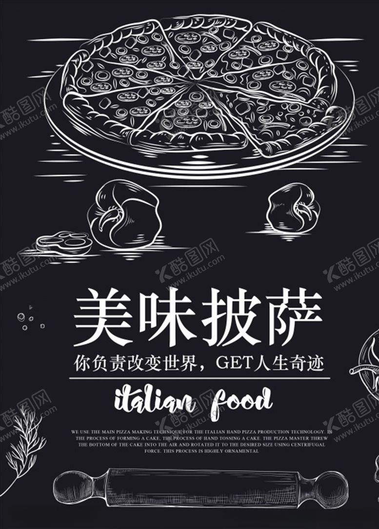 编号：31388910200920044749【酷图网】源文件下载-美味披萨手绘风格海报