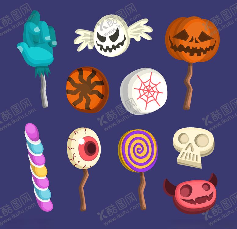 编号：91601609190224391712【酷图网】源文件下载-万圣节糖果