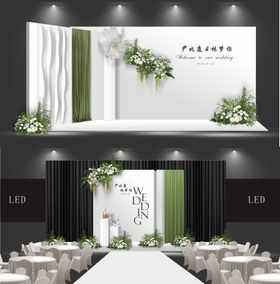 白色韩式花艺婚礼布置