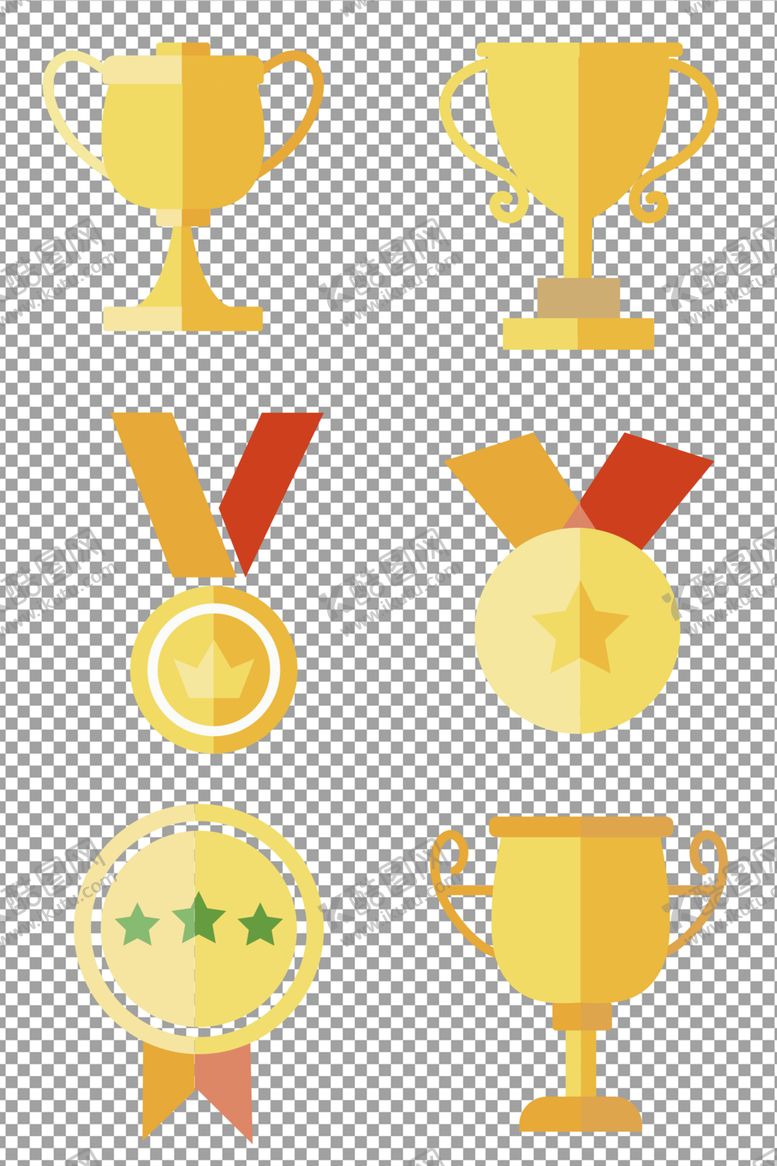 编号：47133009202027472046【酷图网】源文件下载-金色奖杯奖牌