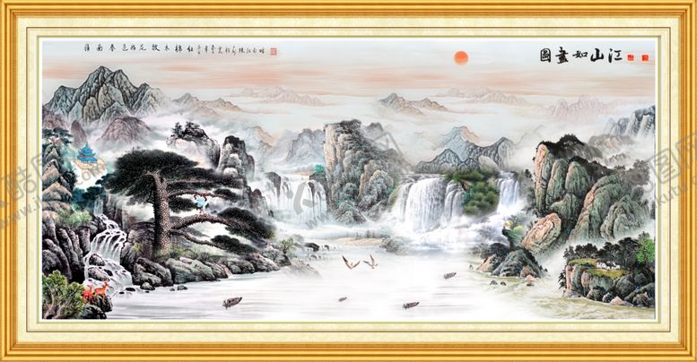 编号：79358609211438572819【酷图网】源文件下载-背有靠山装饰画