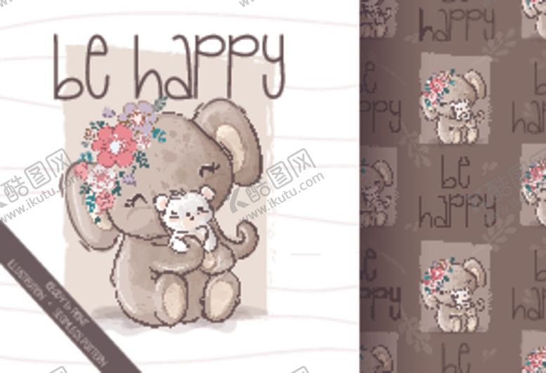 编号：78108309211415221654【酷图网】源文件下载-卡通动物印花