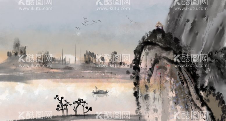 编号：62143202122252463827【酷图网】源文件下载-水墨山水画