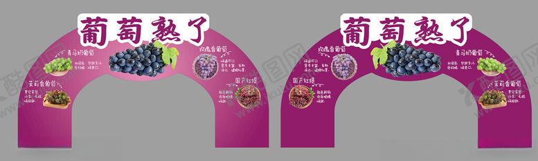 编号：97245602201343325396【酷图网】源文件下载-超市葡萄区拱门