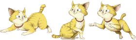 矢量手绘猫咪 褐色猫设计元素