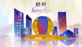 国潮山水端午节背景杭州