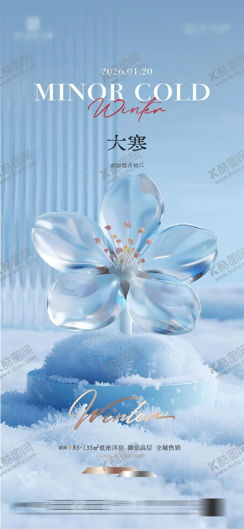 编号：44956101070207515688【酷图网】源文件下载-大寒质感节气海报