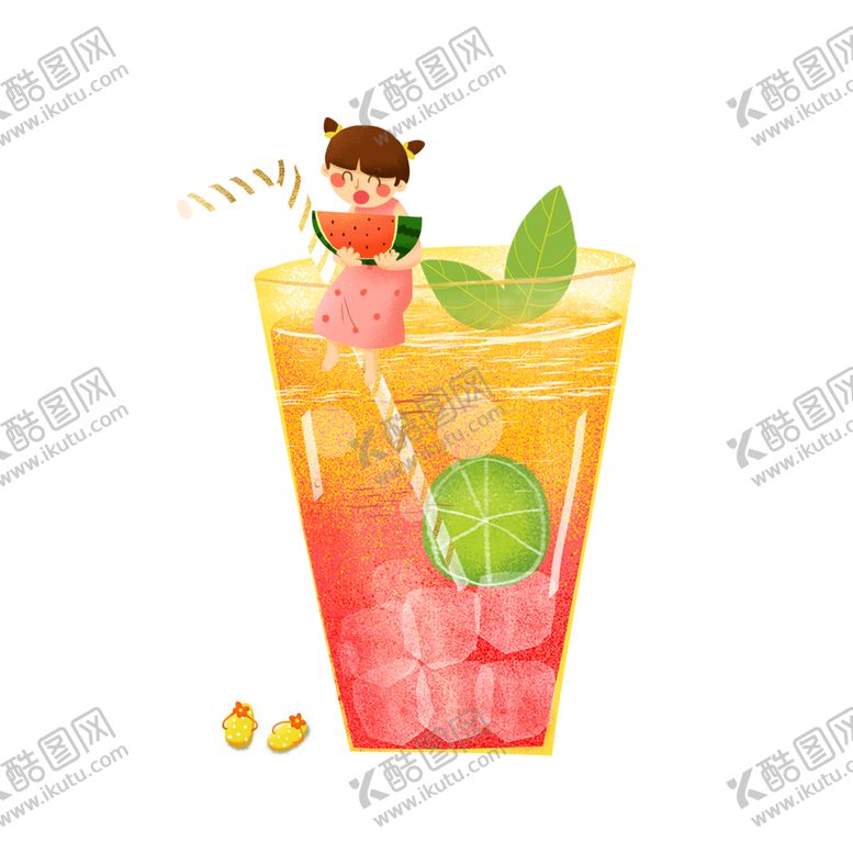 编号：90712907132201069269【酷图网】源文件下载-饮料饮品夏季人物合成海报素材