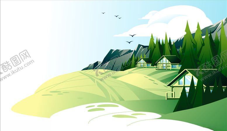 编号：70487207041822501832【酷图网】源文件下载-风景插画