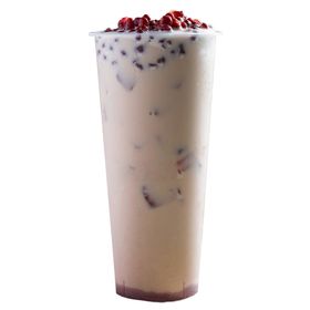 红豆奶茶易拉宝水果汁鲜榨