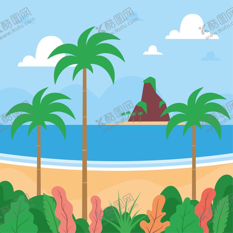 编号：82848101171457445578【酷图网】源文件下载-夏日沙滩背景