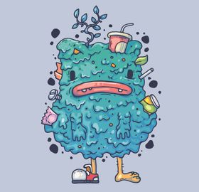 创意嘻哈怪物涂鸦插画