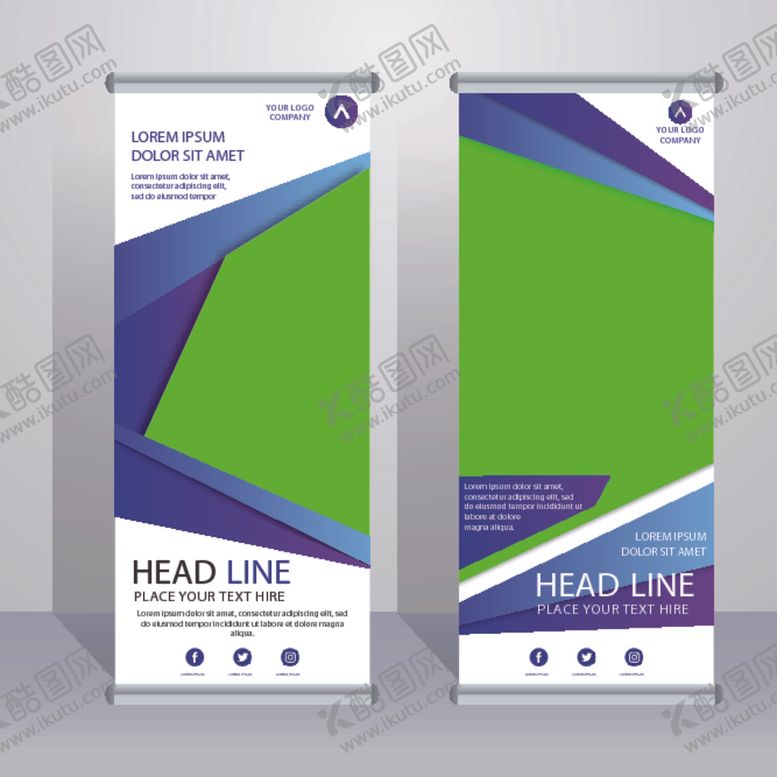 编号：21733009300328042800【酷图网】源文件下载-蓝色科技易拉宝门型X展架