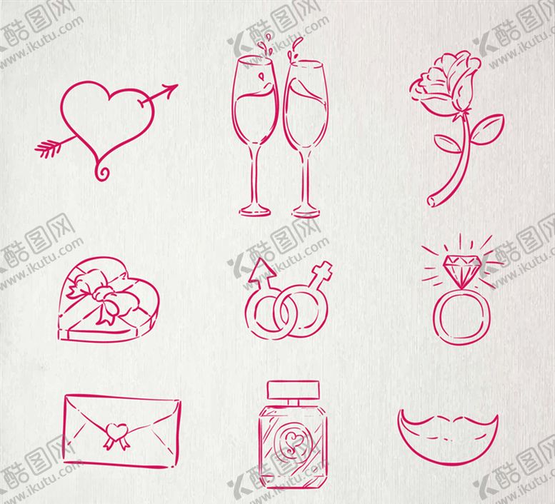 编号：69913109141947055740【酷图网】源文件下载-矢量爱情元素