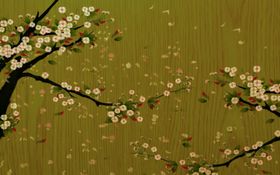 花鸟画飘香背景墙