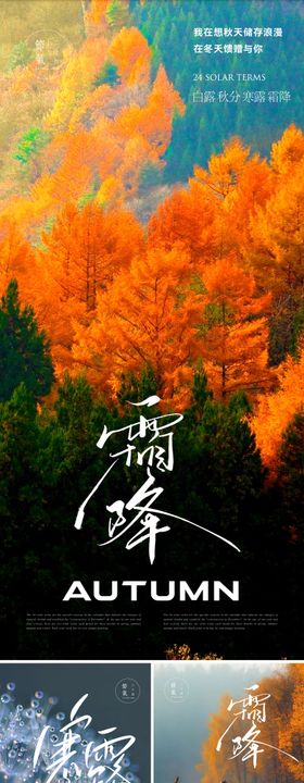秋天节气早安图