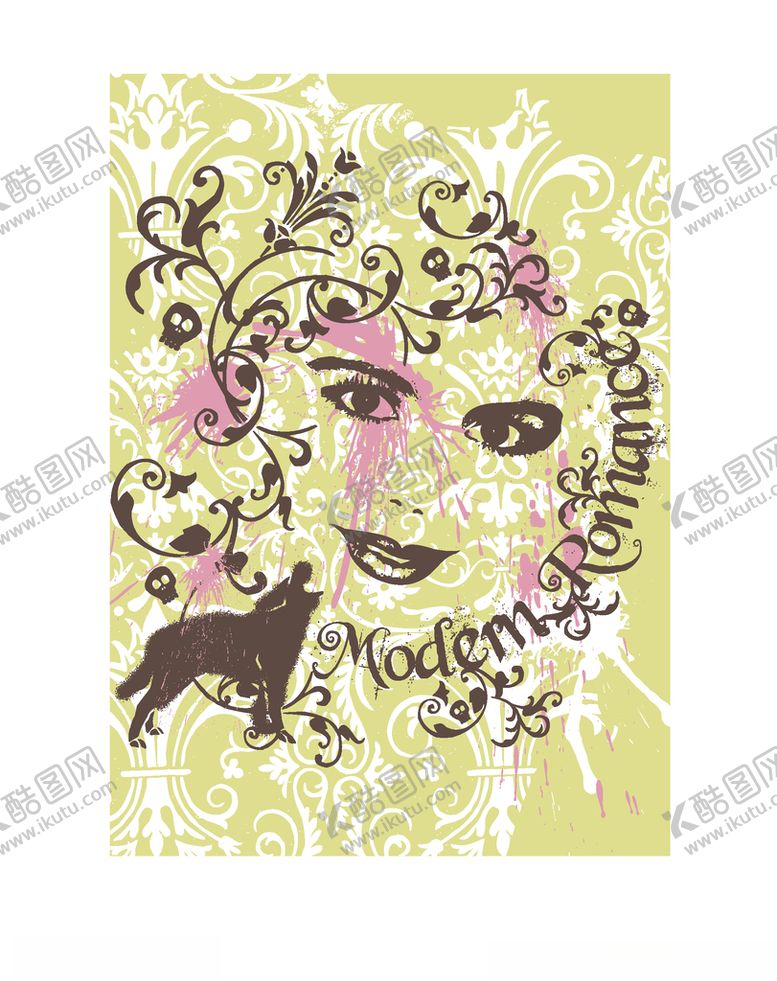 编号：88338809211240234129【酷图网】源文件下载-女装人物印花