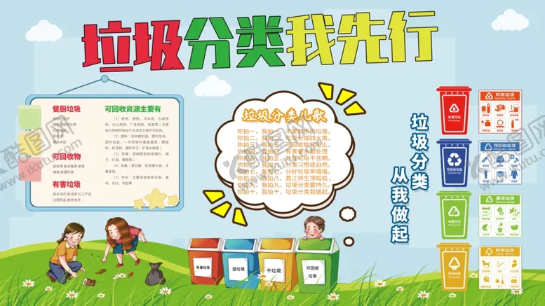 编号：43975804060301307137【酷图网】源文件下载-垃圾分类我先行展板