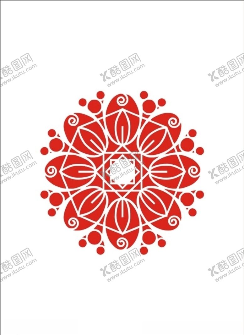 编号：49096709220253243573【酷图网】源文件下载-窗花红色花纹时尚