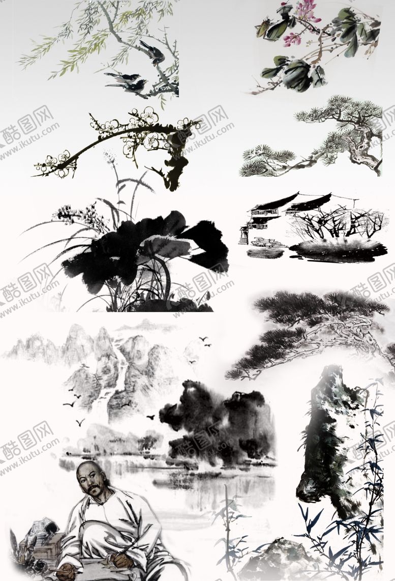 编号：89477910100621289801【酷图网】源文件下载-中国风笔画笔触模板