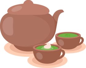 抹茶甜点卡通矢量图相关绿色