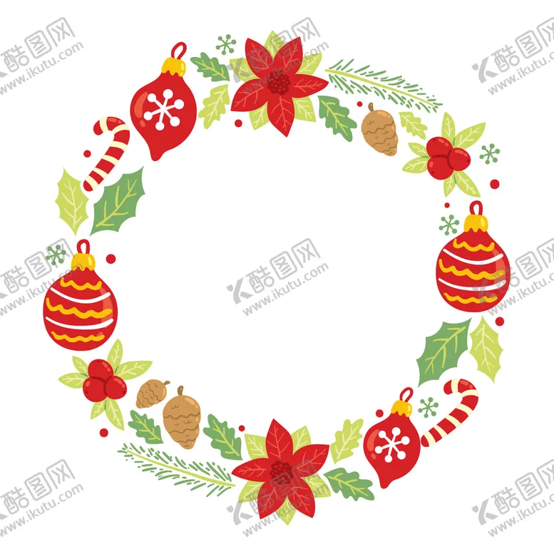 编号：82070302151853558952【酷图网】源文件下载-圣诞节花环 