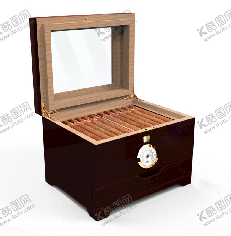 编号：90256109262354150231【酷图网】源文件下载-雪茄 打开图  保湿盒 松木