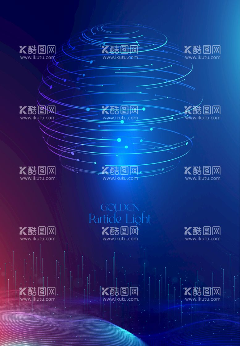 编号：18309311121624338029【酷图网】源文件下载-蓝色科技粒子线条光效