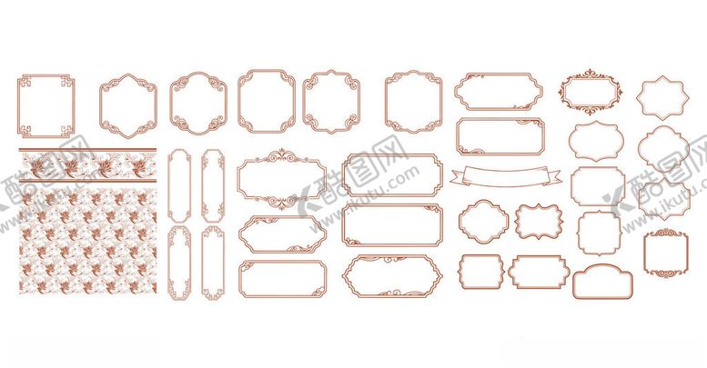 编号：86857711021346129542【酷图网】源文件下载-复古风格边框装饰元素集