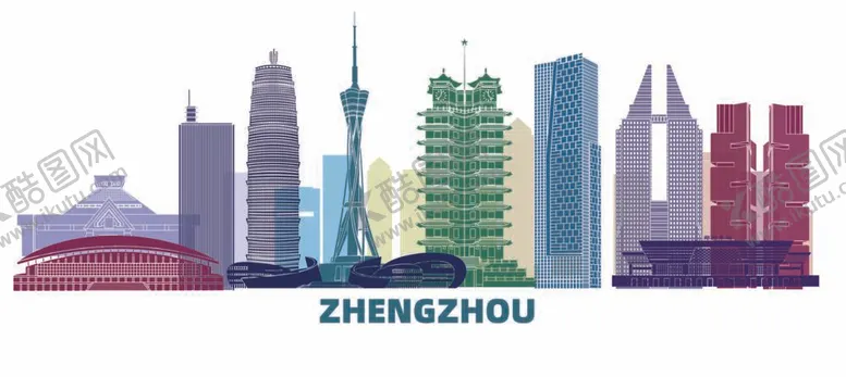 编号：98614812041351454963【酷图网】源文件下载-郑州城市插画