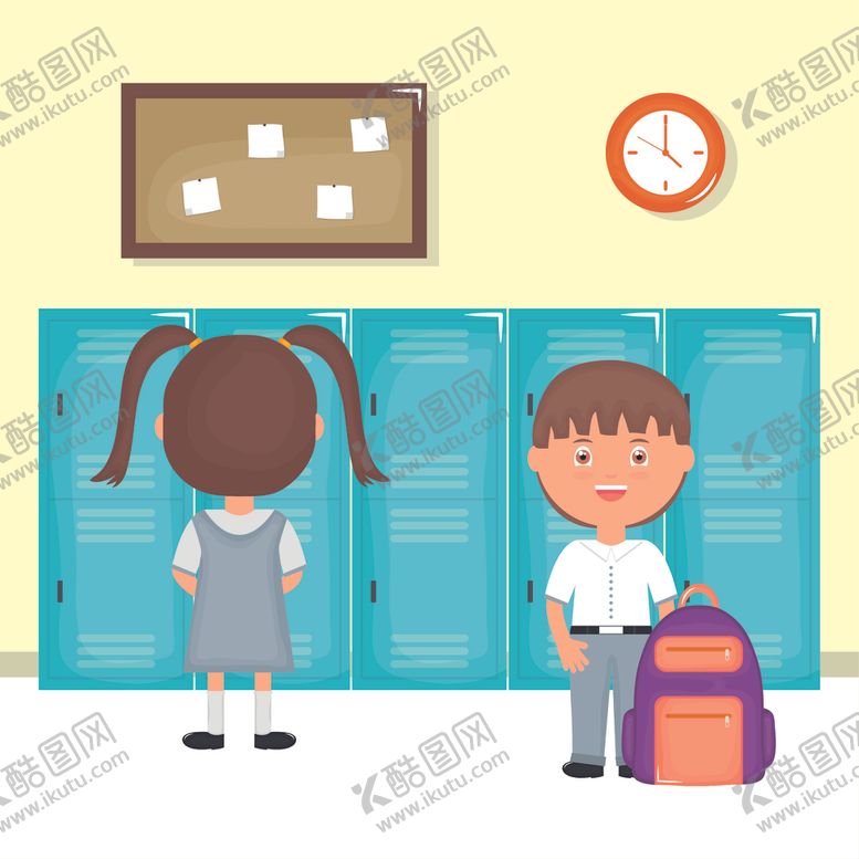 编号：90908407040727306610【酷图网】源文件下载-学生学校生活场景插画