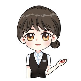 Q版银行女员工服务员大堂经理