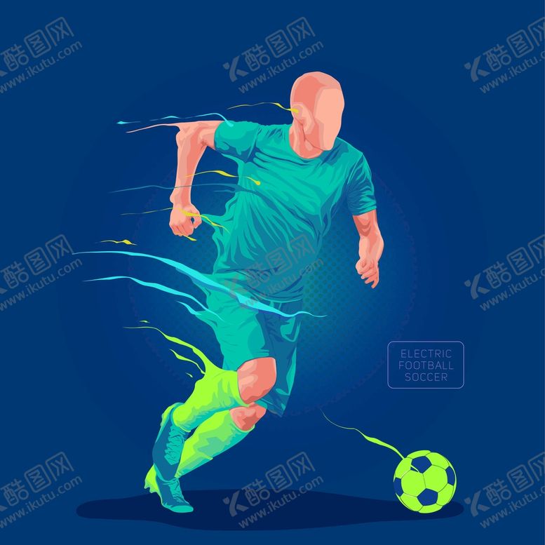 编号：28354401232152338491【酷图网】源文件下载-ai矢量足球球员踢球特写