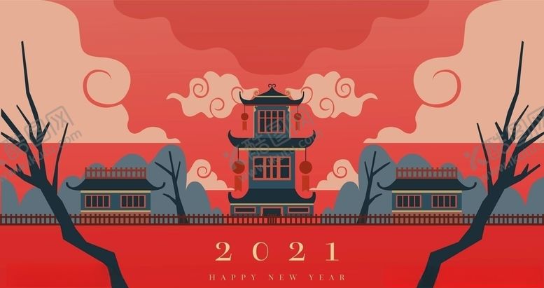 编号：30579506282144249970【酷图网】源文件下载-新年展板背景