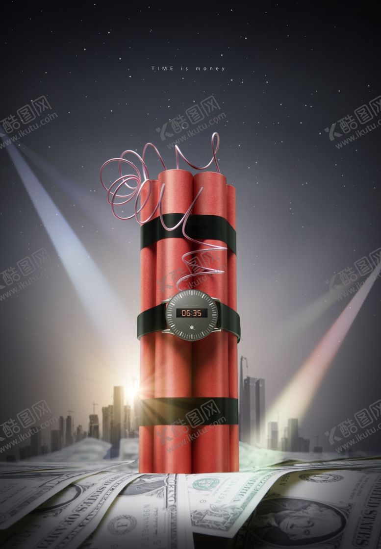 编号：58426809262336233262【酷图网】源文件下载-创意时间与天空成合背景