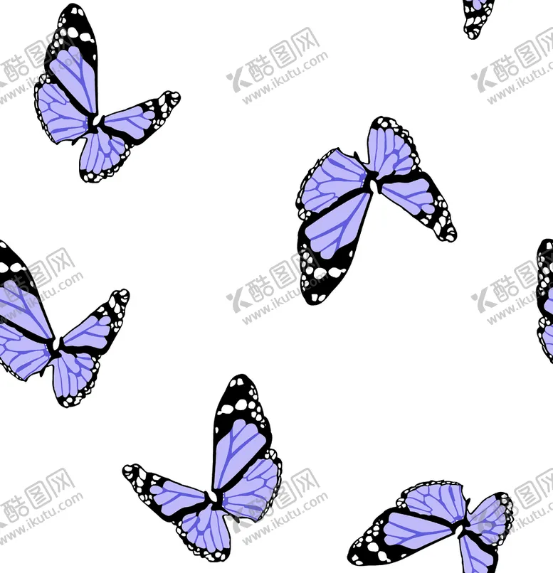 编号：40897610010624078134【酷图网】源文件下载-数码印花  蝴蝶